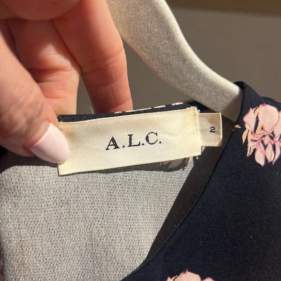 A.L.C. Eva silk floral dress size 2 - Picture 8 of 12